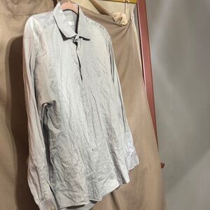 Calvin Klein Men's Light Gray Classic Button-Up Shirt-1